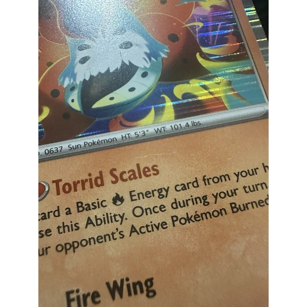 Volcarona 016/086 ADDITIONAL INK ERROR Holo Rare Black Bolt Pokemon MP see pics!